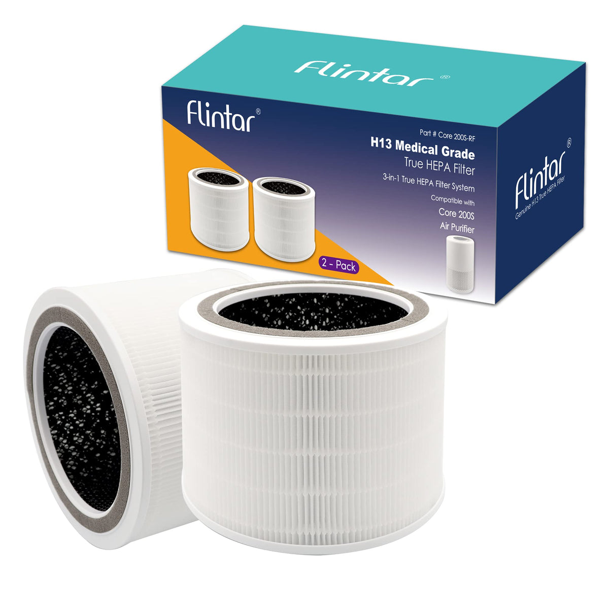 Flintar filtre Core 200S face avant emballage montrant compatibilité et authenticité