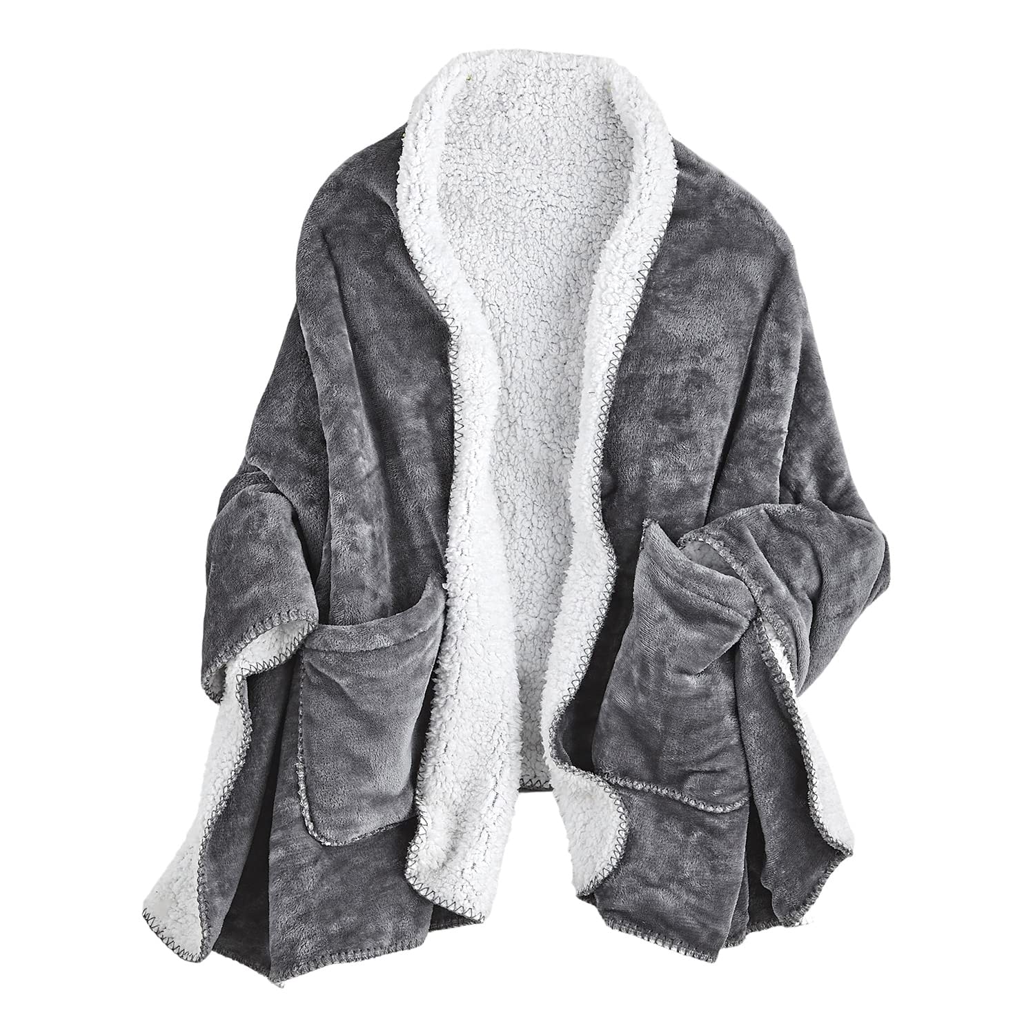 FLORIANA poncho couverture face avant montrant coupe et longueur, réconfort immédiat
