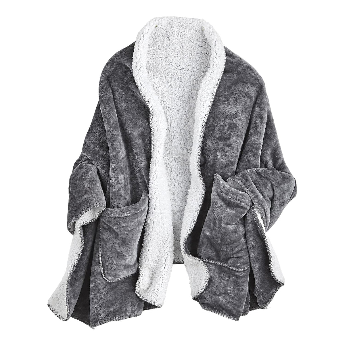FLORIANA poncho couverture face avant montrant coupe et longueur, réconfort immédiat