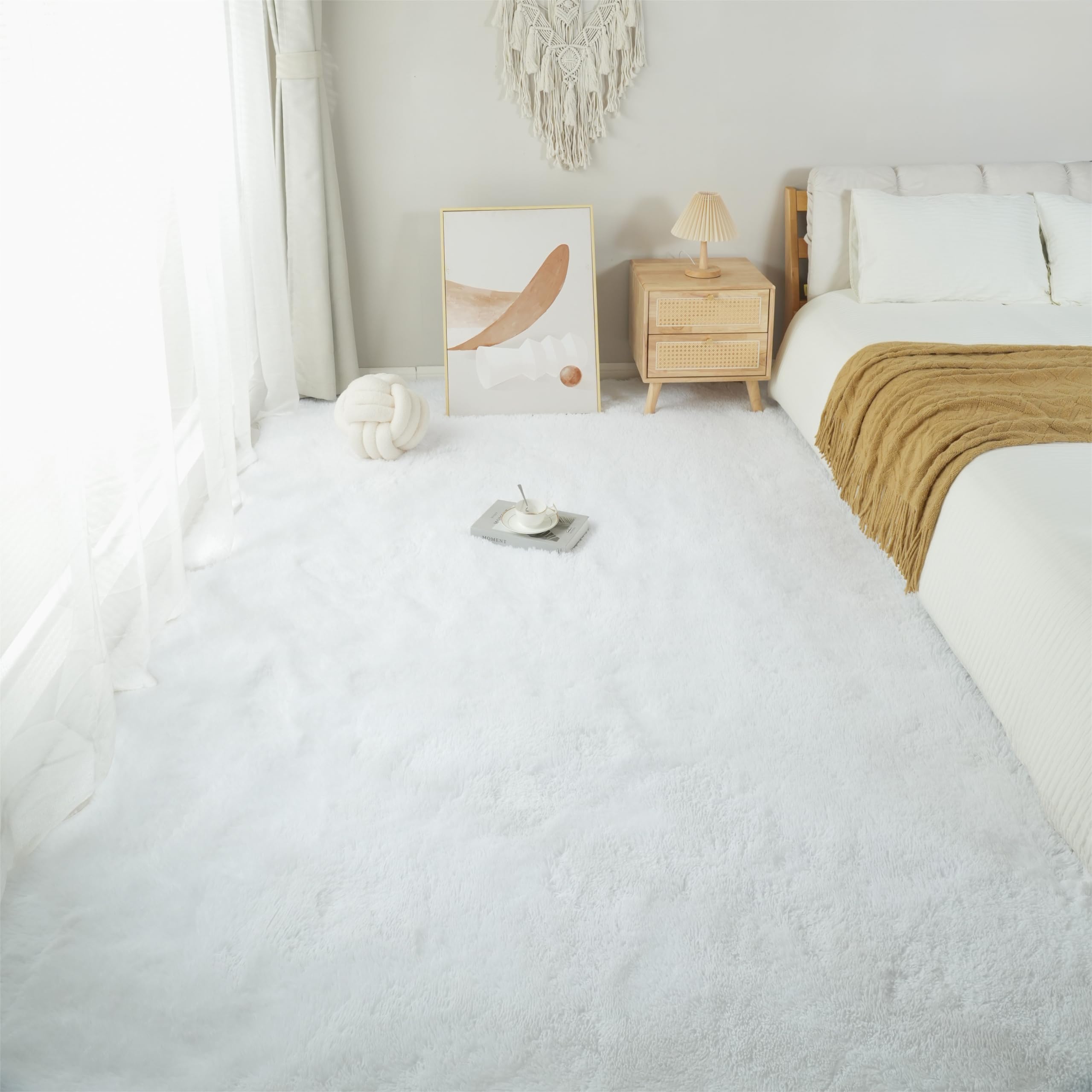Fluffyrug gros plan sur la texture shag montrant douceur et confort tactile
