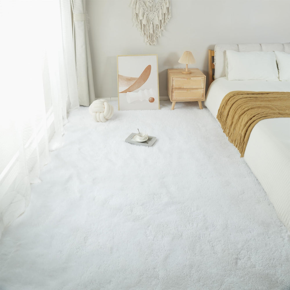 Fluffyrug gros plan sur la texture shag montrant douceur et confort tactile