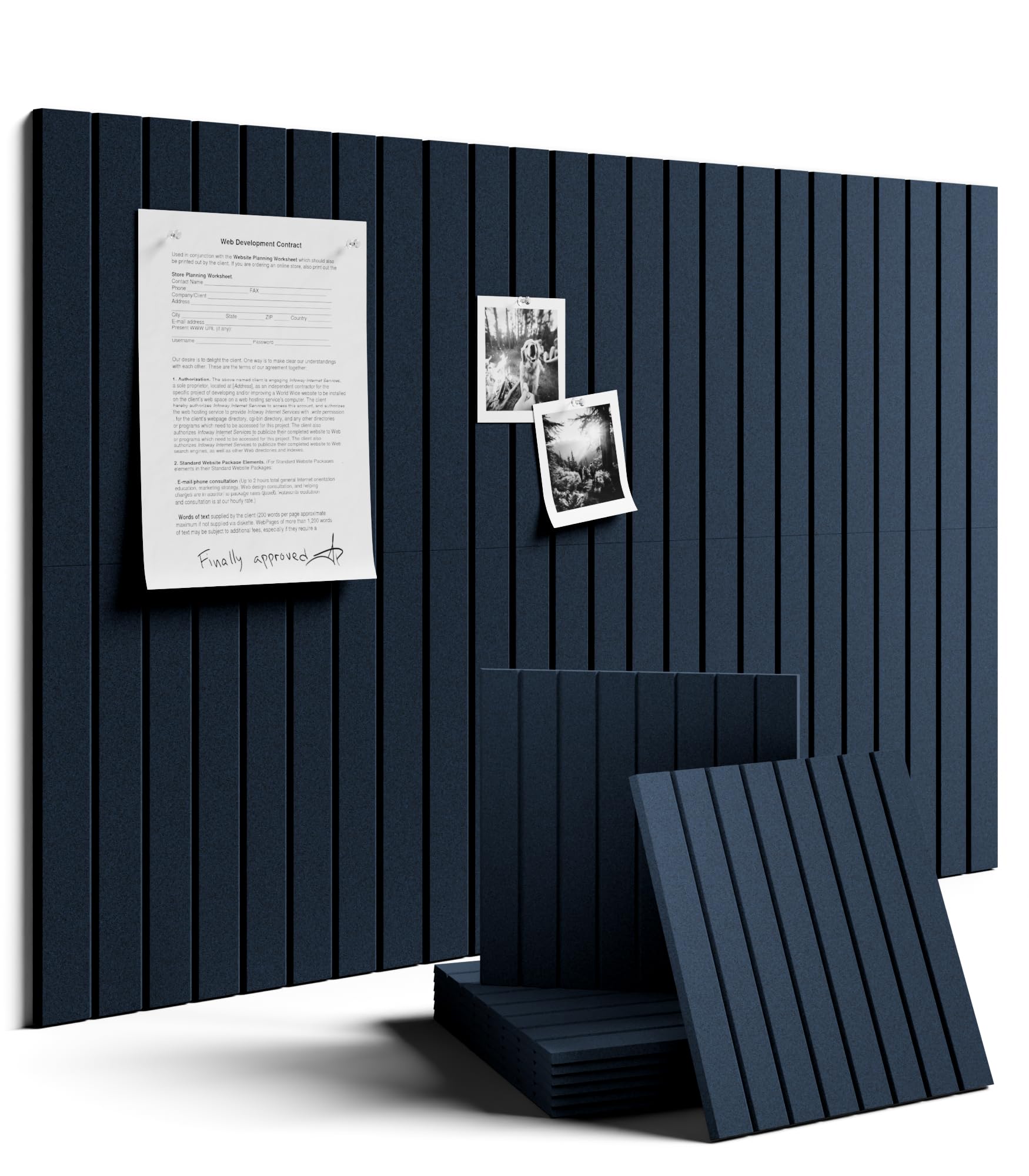 Fluxynara panneau face montrant surface et couleur carbon blue, organise visuellement
