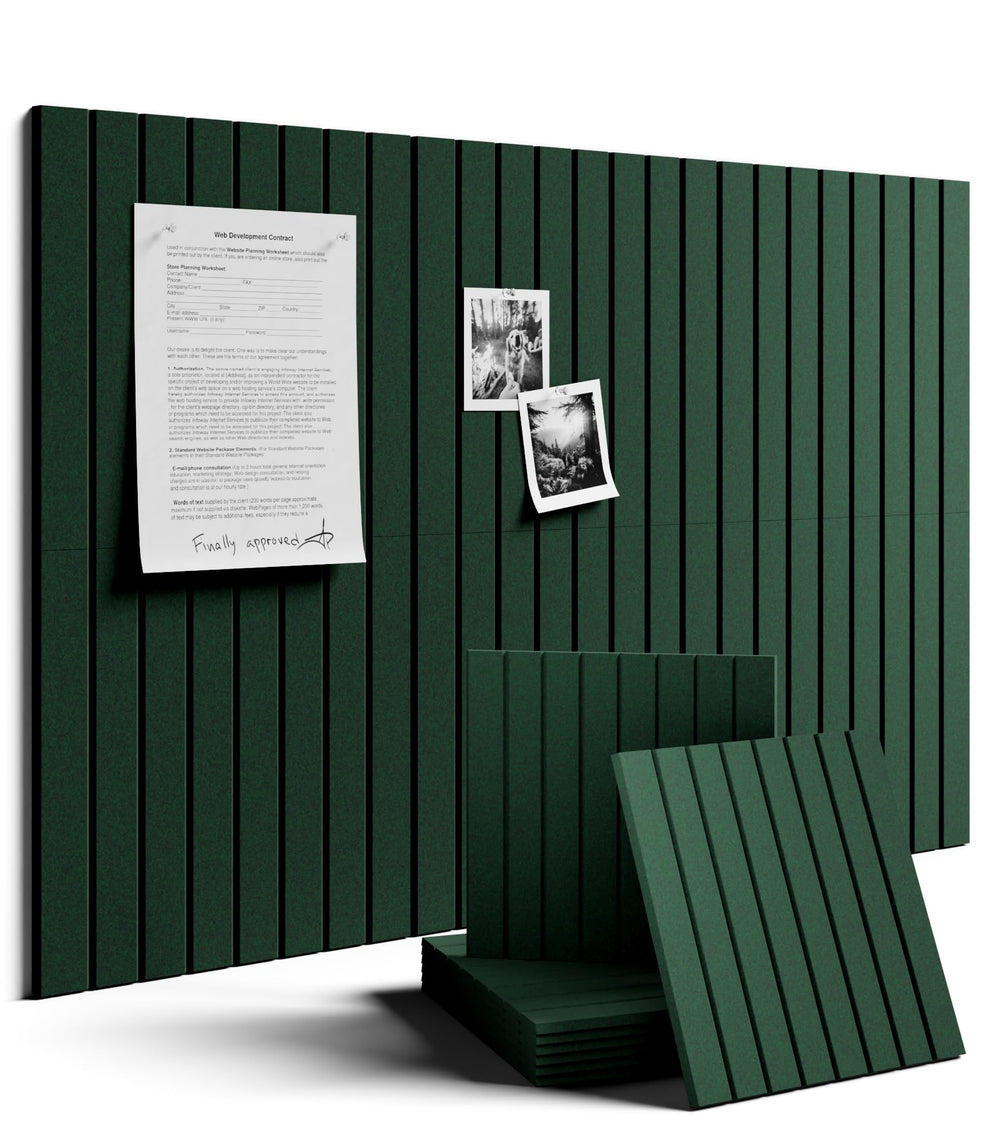 Fluxynara vue frontale du panneau modulable pine green, organise visuellement