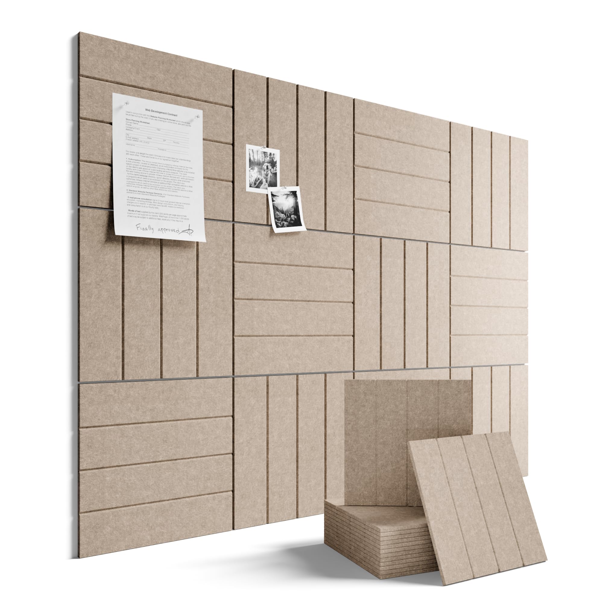Fluxynara panneau feutre face taupe, grande surface d'affichage et design discret