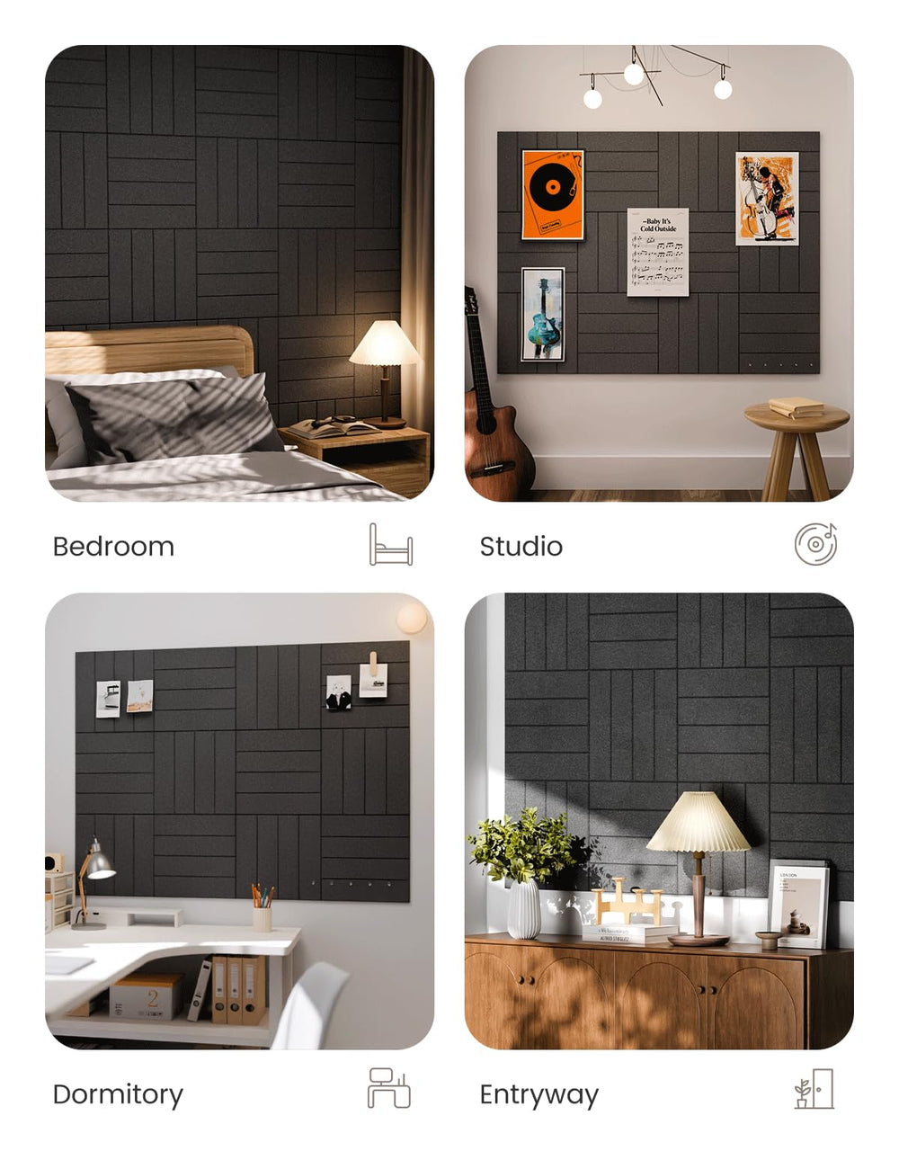 Fluxynara tableau affichant punaises et photos, surface pratique