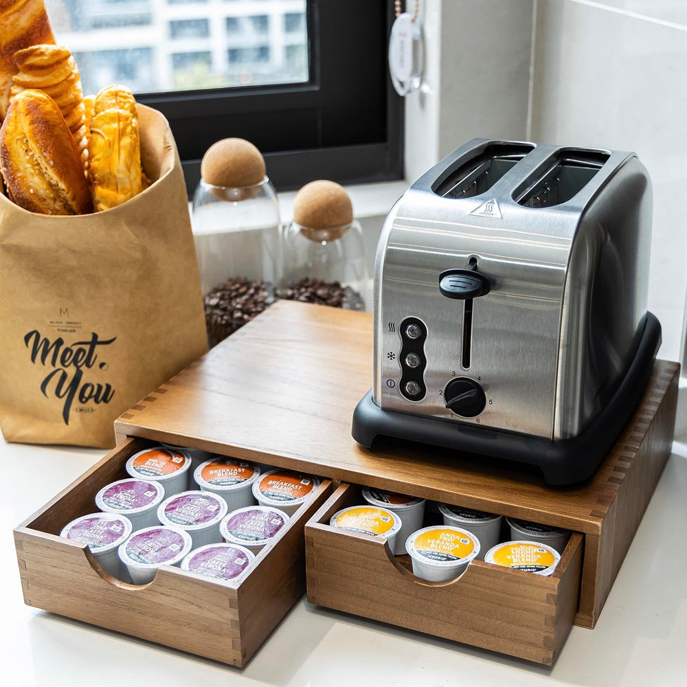 FLYIEE sous cafetière utilisé comme tiroir gain de place pratique