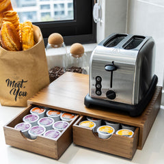 FLYIEE sous cafetière utilisé comme tiroir gain de place pratique