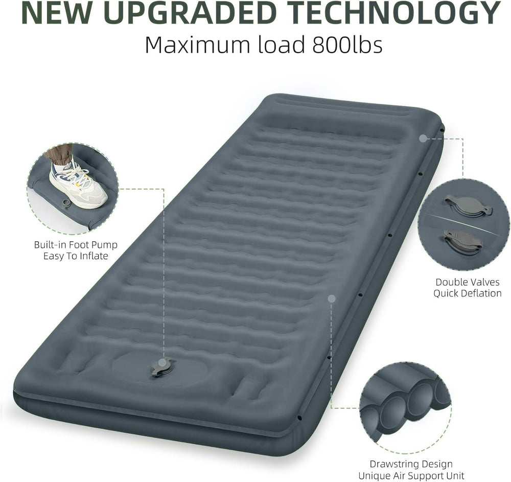 FNARMW matelas gonflé avec oreiller intégré pour sommeil amélioré