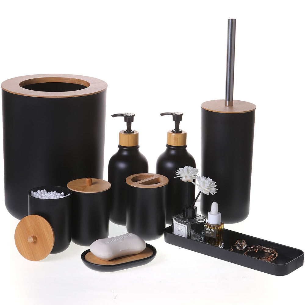 FNGJMJG ensemble mat noir face avant montrant toutes les 9 pièces pour un rangement complet