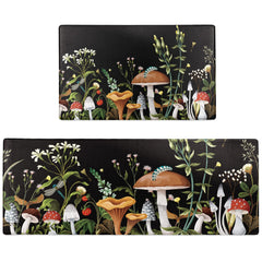 FNLNDO tapis cuisine vue d'ensemble lot deux motifs champignons pour confort