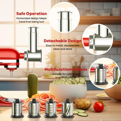 FOCOllK appareil en action râpant du fromage, gain de temps