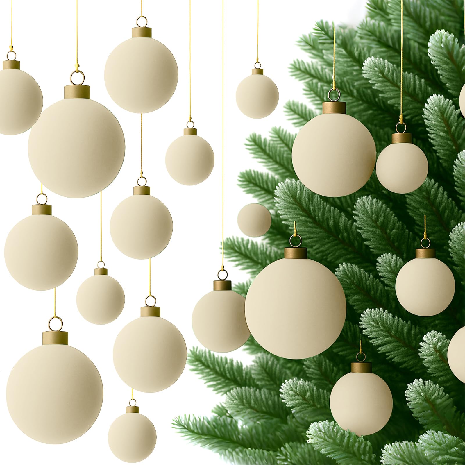 Foilswirl boules devant sapin montrant élégance et cohérence décorative