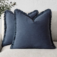 Foindtower housse coussin face avant bleu marine apporte élégance