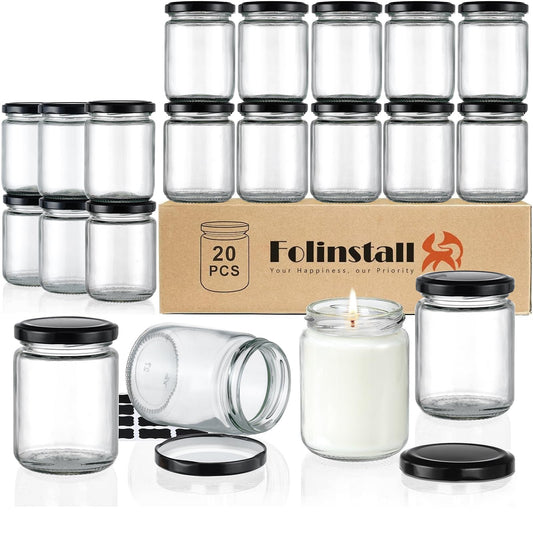 Folinstall bocal verre avant montrant finition transparente et couvercle hermétique