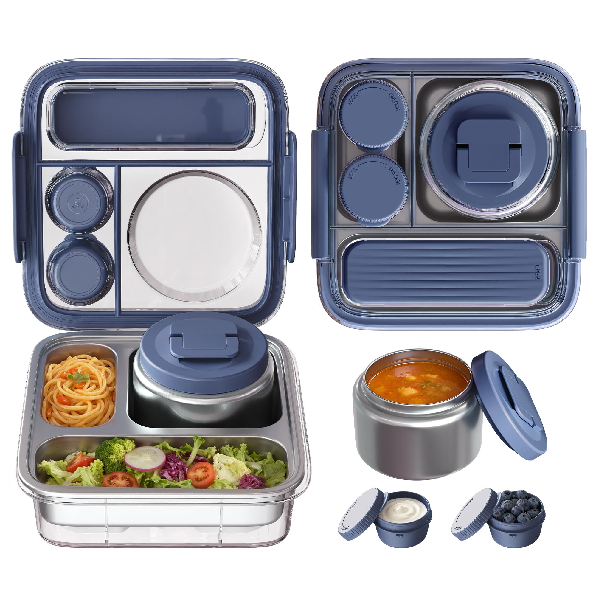 Fomazi face avant de la boîte repas montrant un rangement compact et pratique