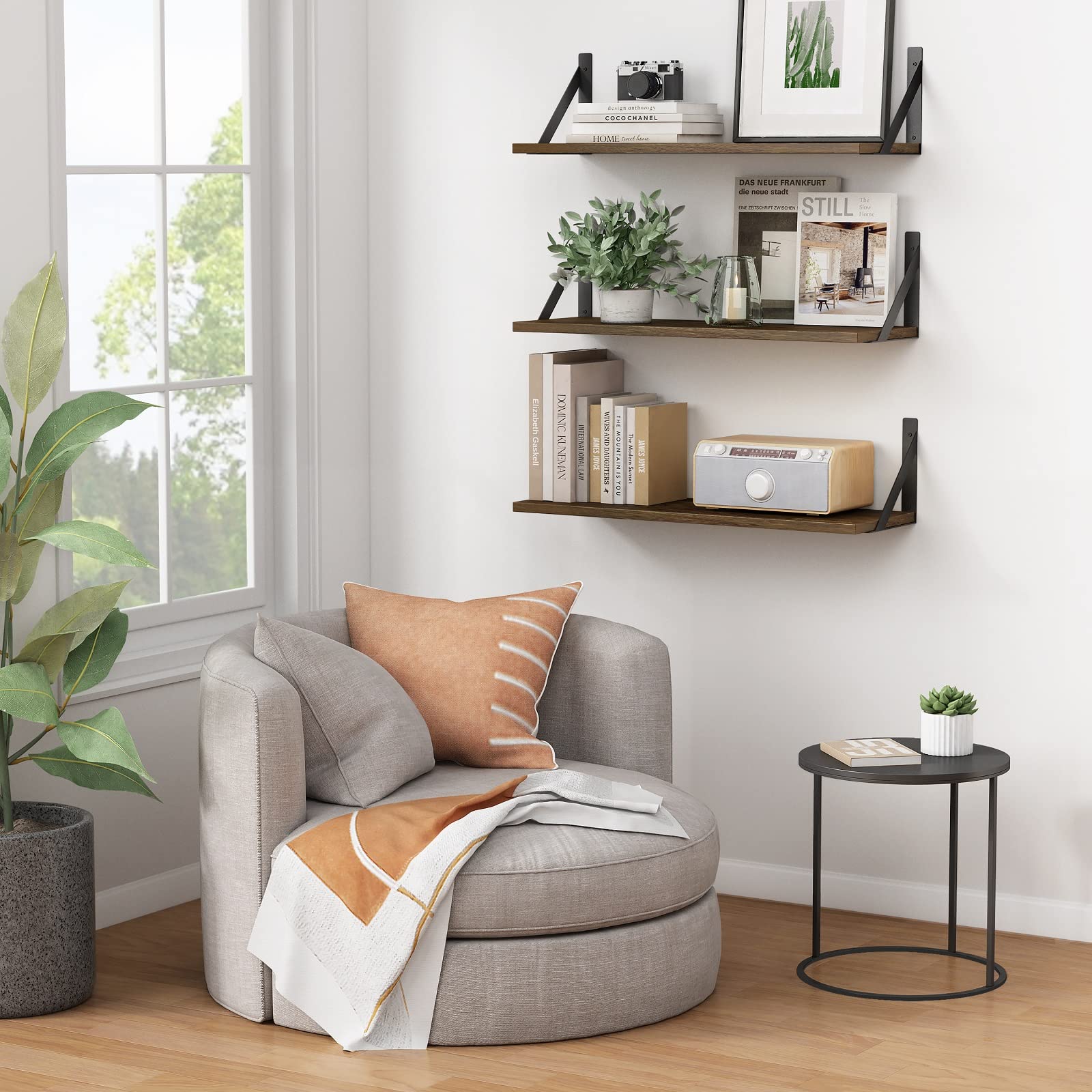 Forbena lot de trois étagères alignées, solution pour mur long