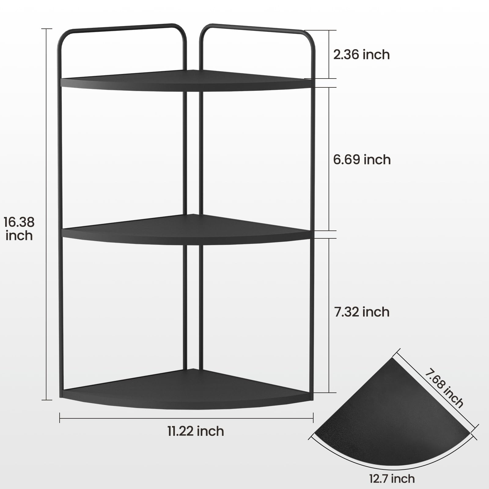 Forest Angle vue latérale de l'étagère, profil mince et design stable
