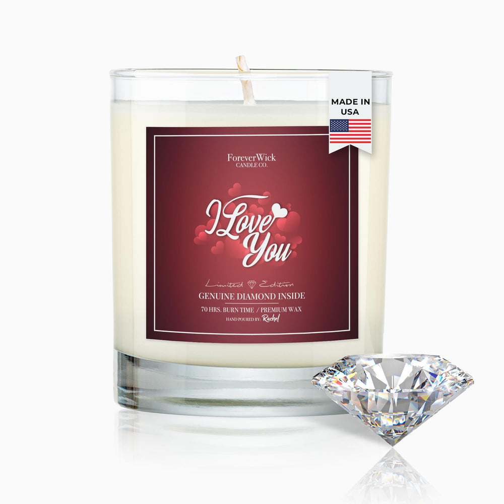 ForeverWick bougie 14oz devant pot montrant design et finition