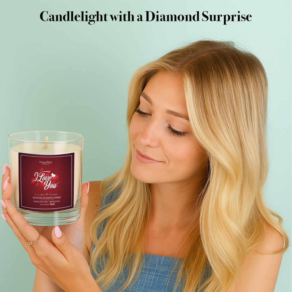ForeverWick bougie sur table romantique créant ambiance chaleureuse