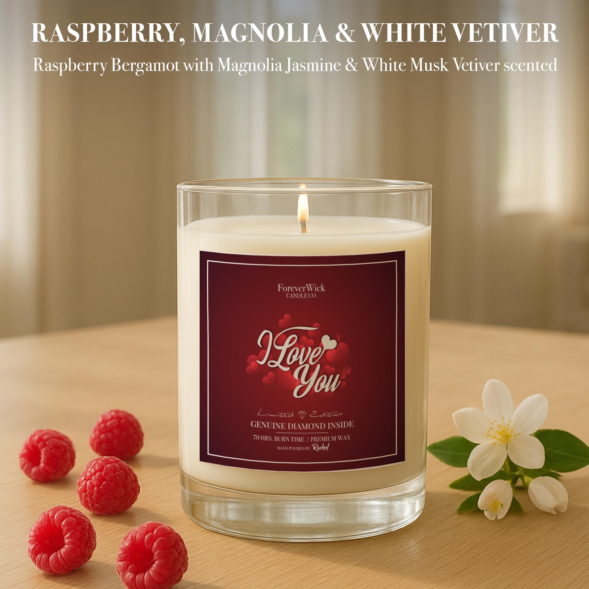 ForeverWick gros plan cire blanche montrant texture lisse et pureté