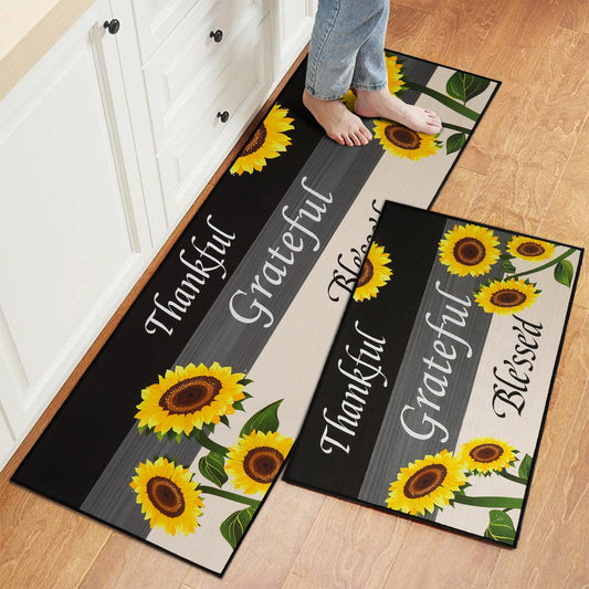 Forfunyou tapis face avant emballage montrant motif tournesol et couleurs chaleureuses