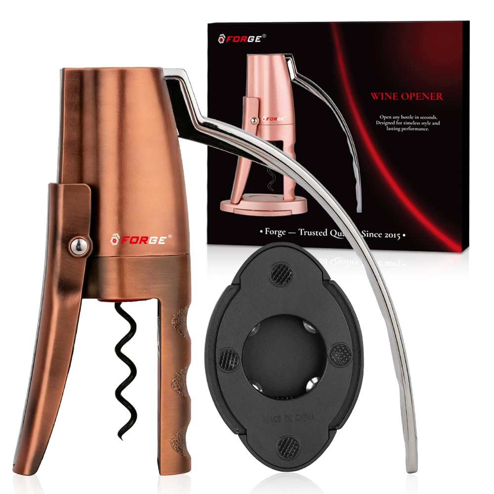 Forge ouvre-bouteille face montrant finition bronze et prise ergonomique bénéfice esthétique