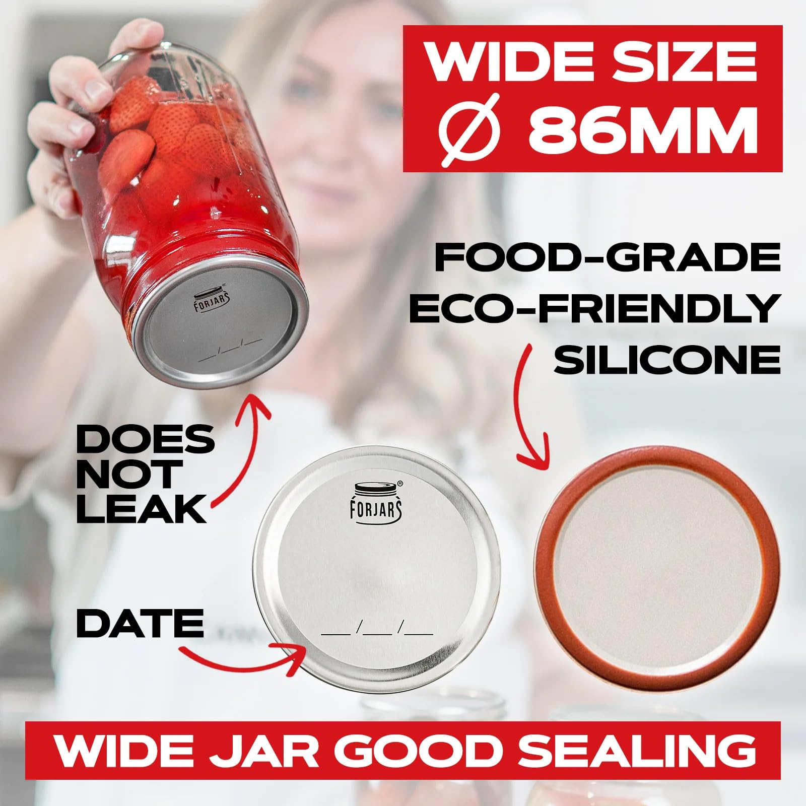 FORJARS gros plan du joint silicone sans BPA assurant étanchéité fiable