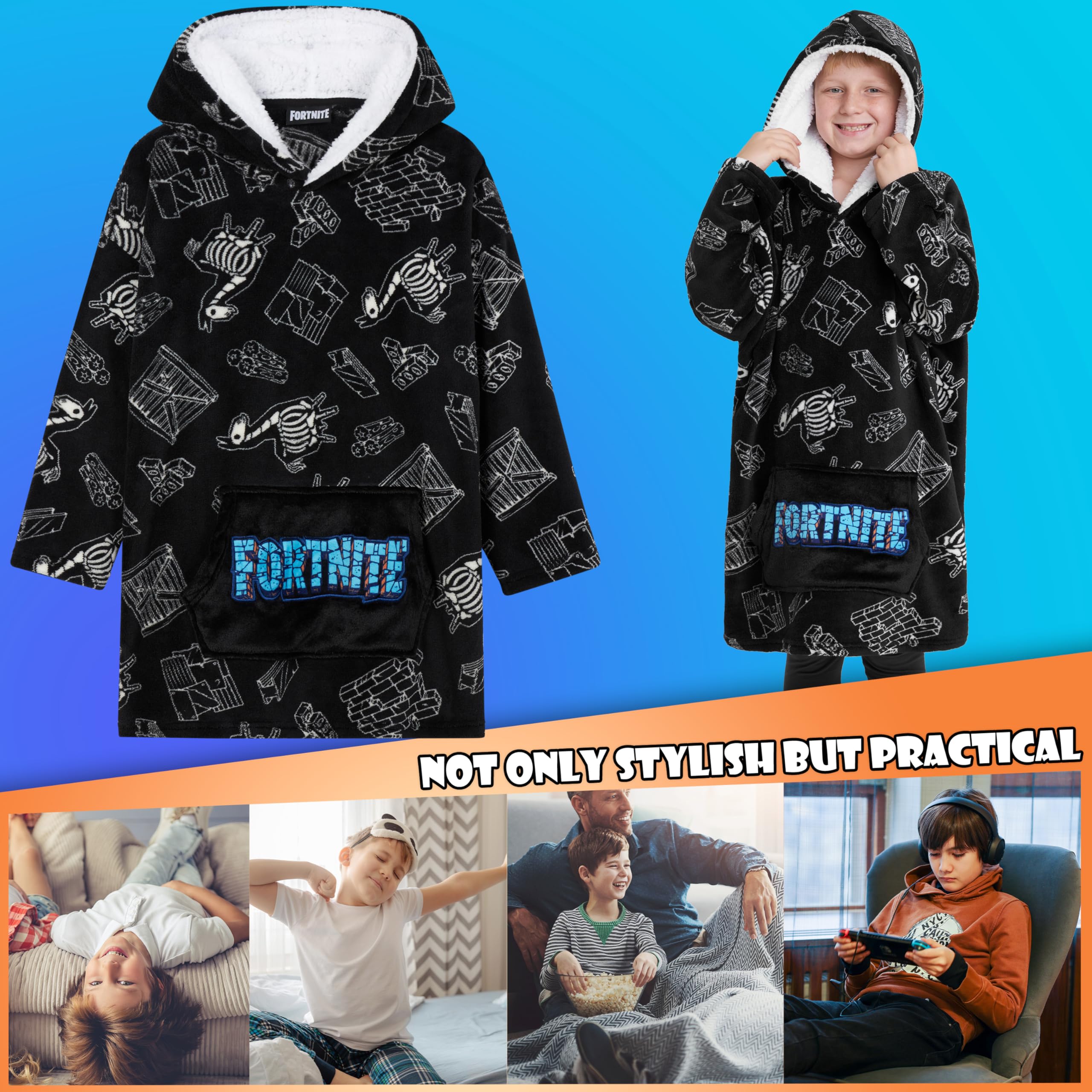 Fortnite capuche sherpa doublée offrant chaleur et douceur