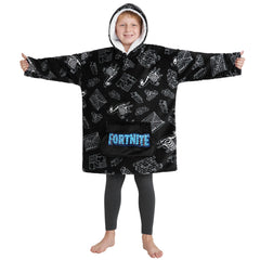 Fortnite hoodie devant montrant le motif gamer et confort visuel