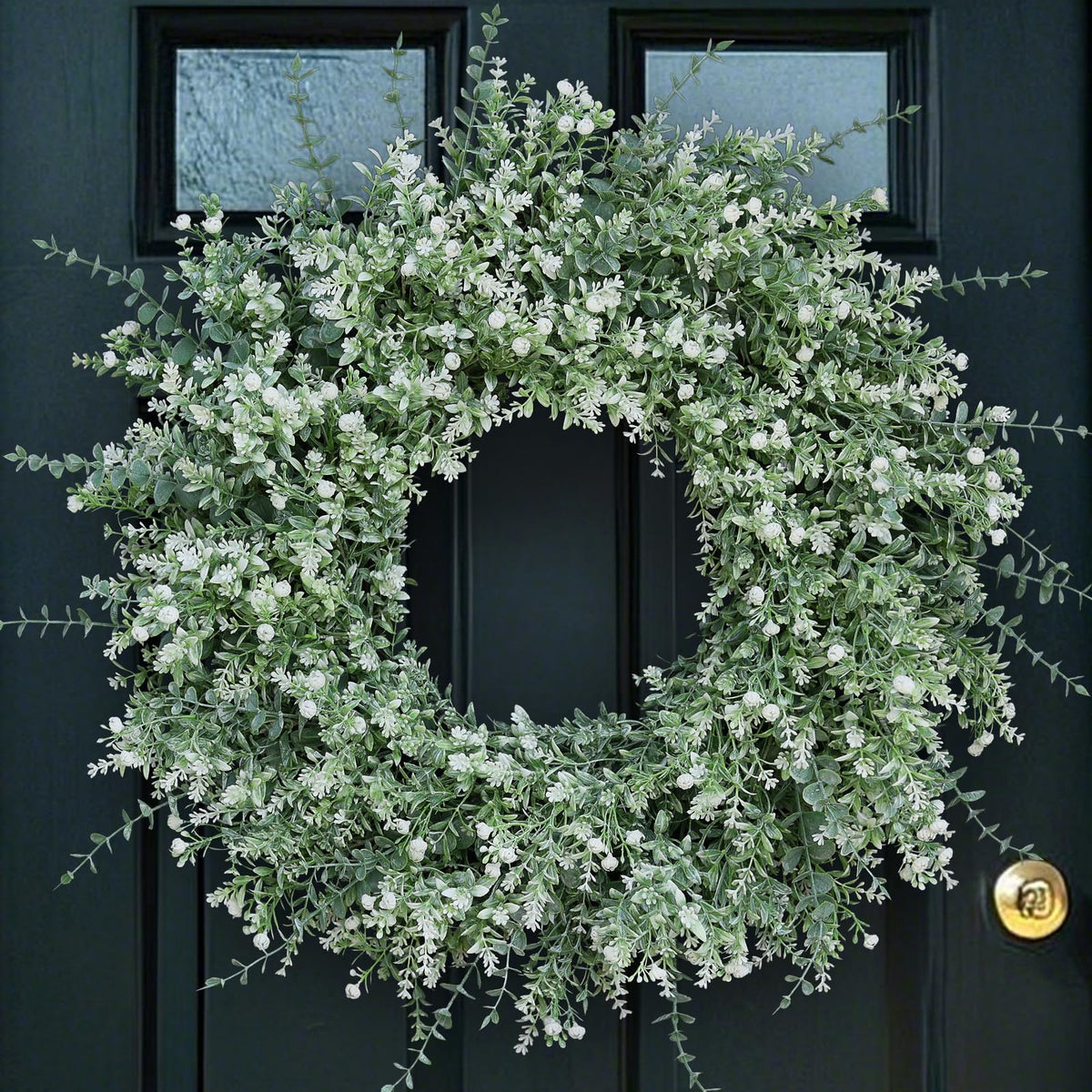 FOTEEWL couronne sur porte d'entrée montrant un accueil naturel