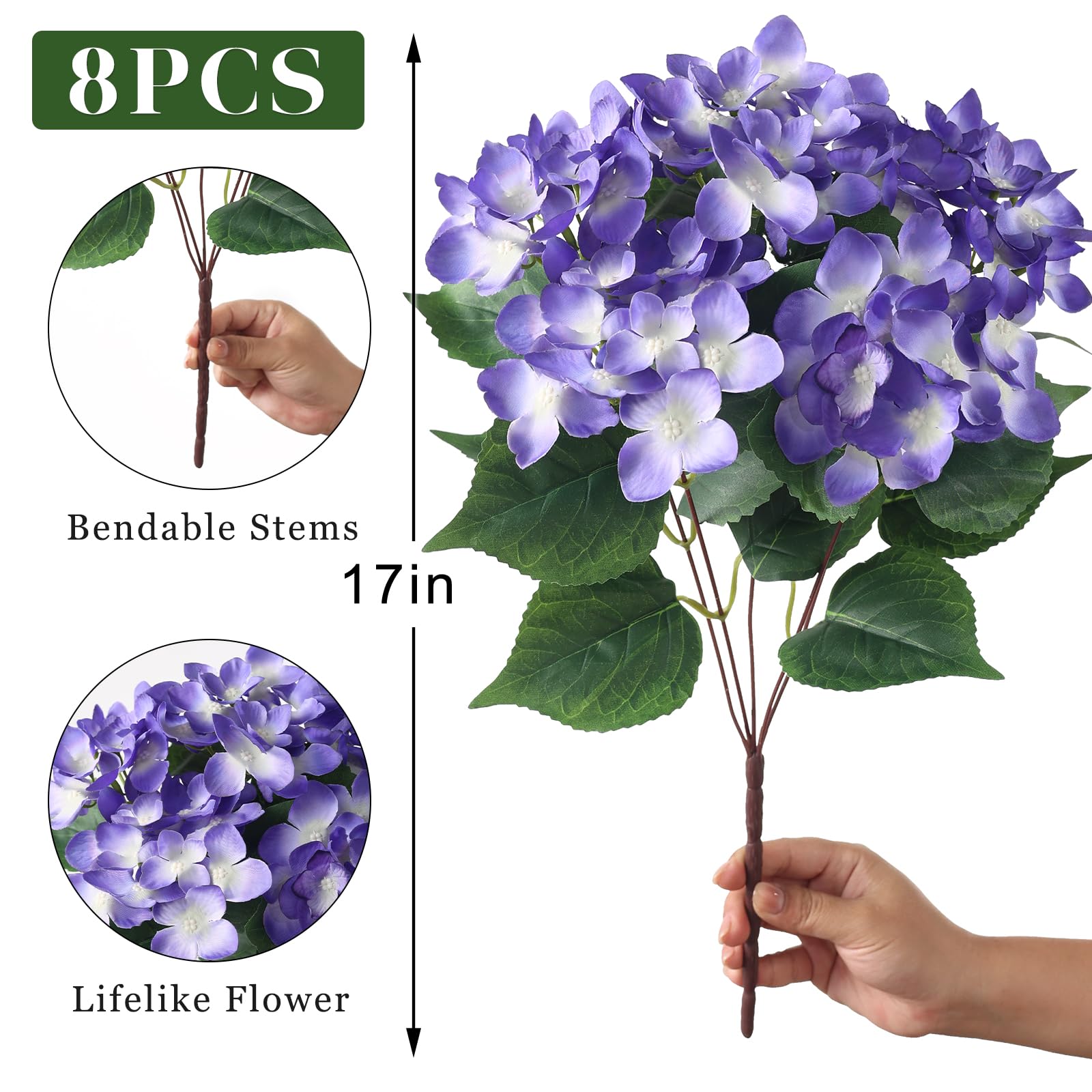 FOTEEWL hortensia sur porche extérieur résistant aux UV et pluie