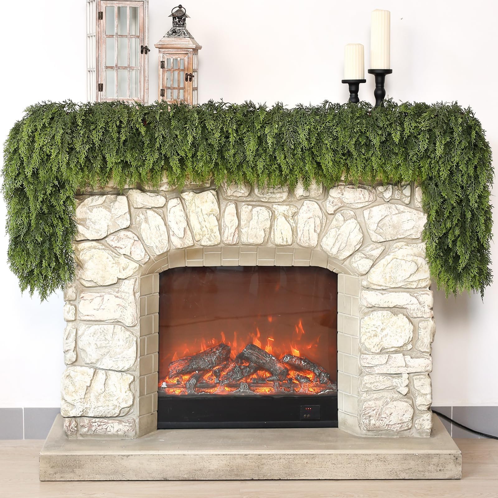 FOTEEWL guirlande fixée sur rampe d'escalier pour décoration sûre