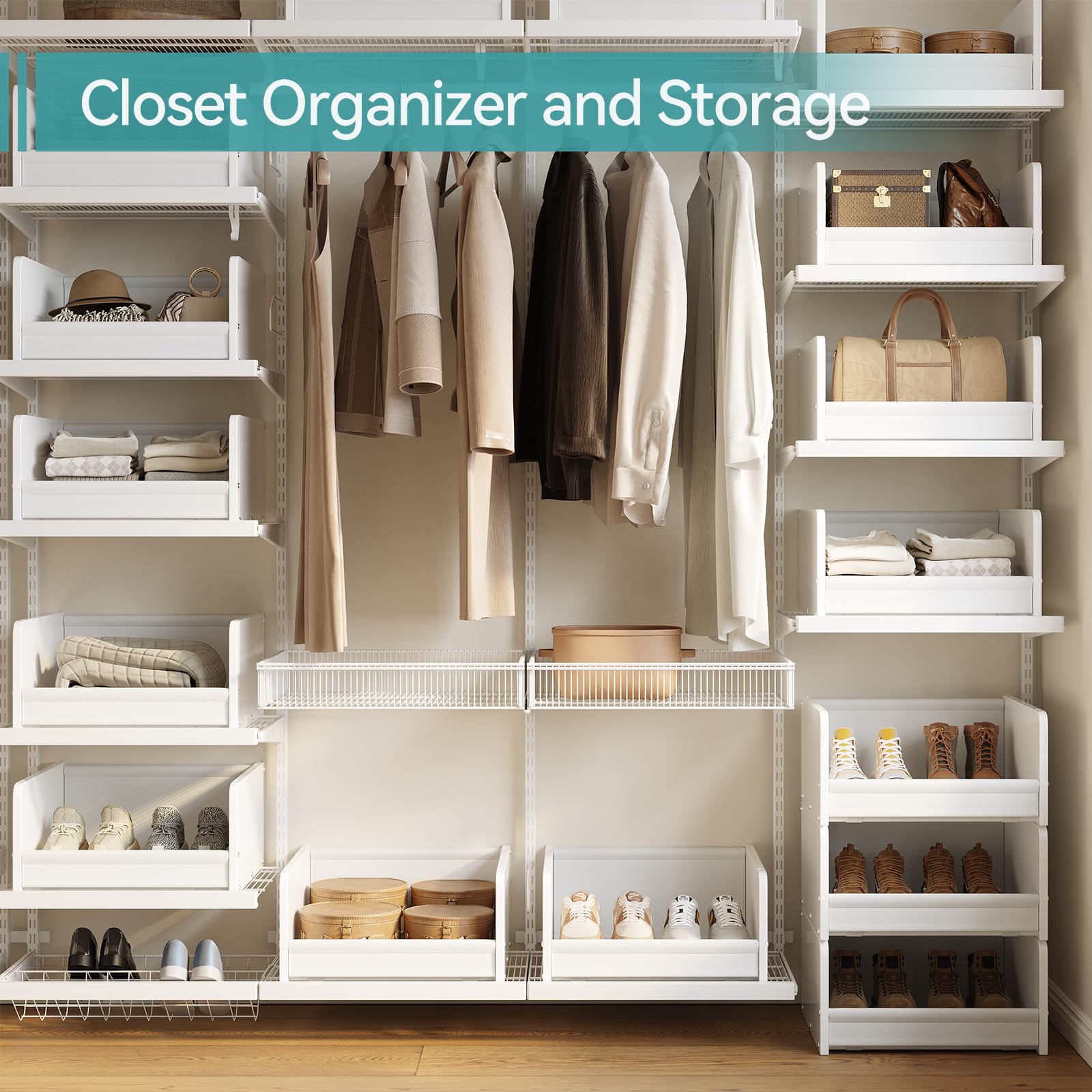 FOUCSSOMEI plan large dans un placard, gain d'espace vertical