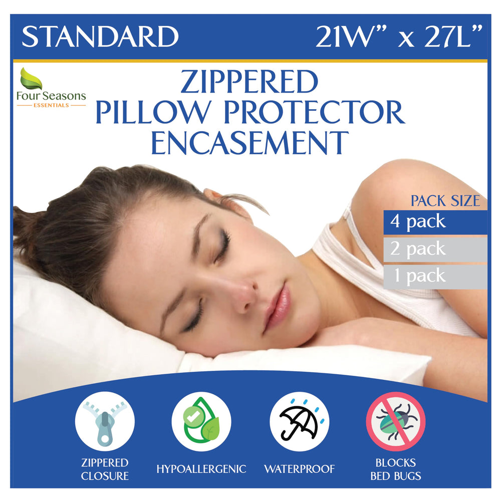 Four Seasons Essentials housse avant emballage montrant protection imperméable