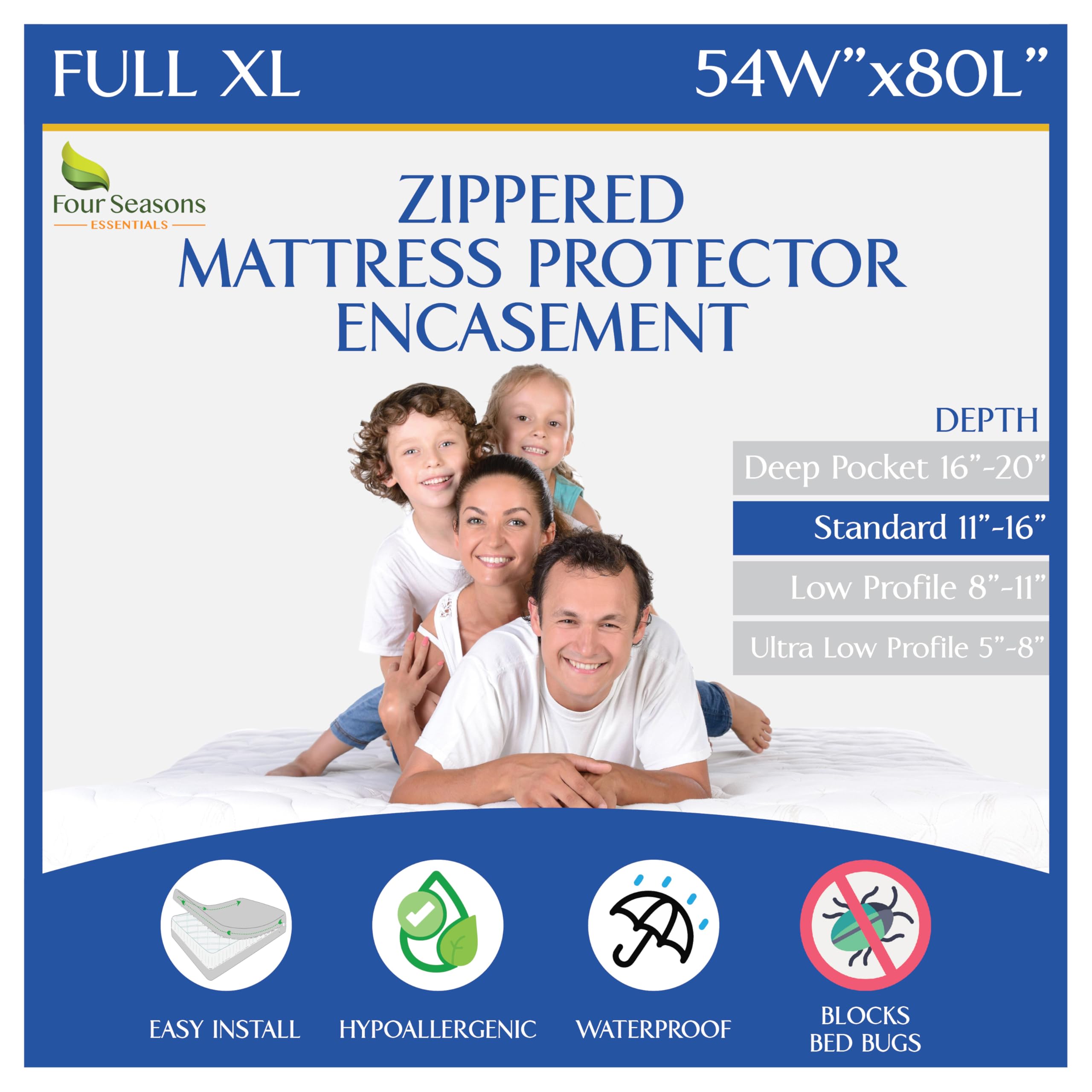 Four Seasons Essentials housse face avant montrant protection complète