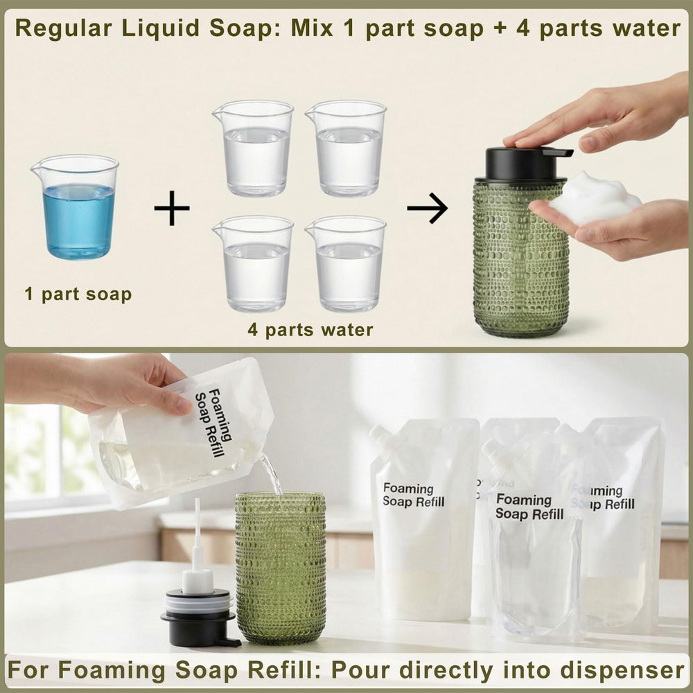 FOVCENT étiquette 414 ml visible, indique capacité réutilisable pratique
