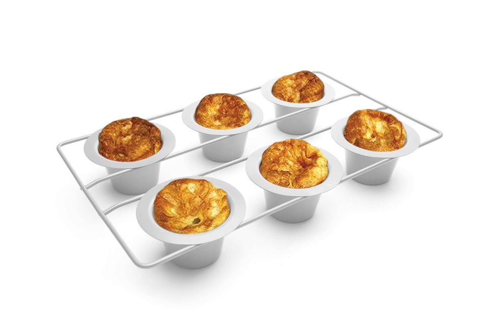 Fox Run moule popover face avant montrant 6 cavités pour résultats uniformes