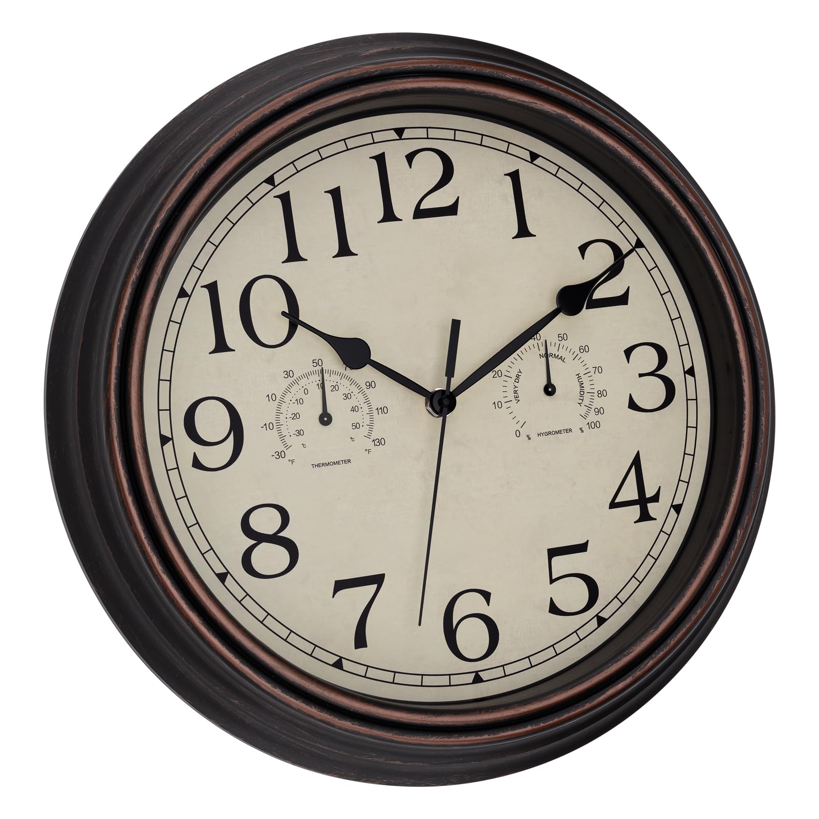 Foxtop horloge installée sur patio couvert, mesure météo pratique