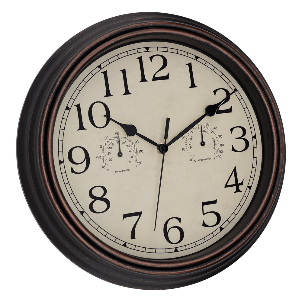 Foxtop horloge installée sur patio couvert, mesure météo pratique