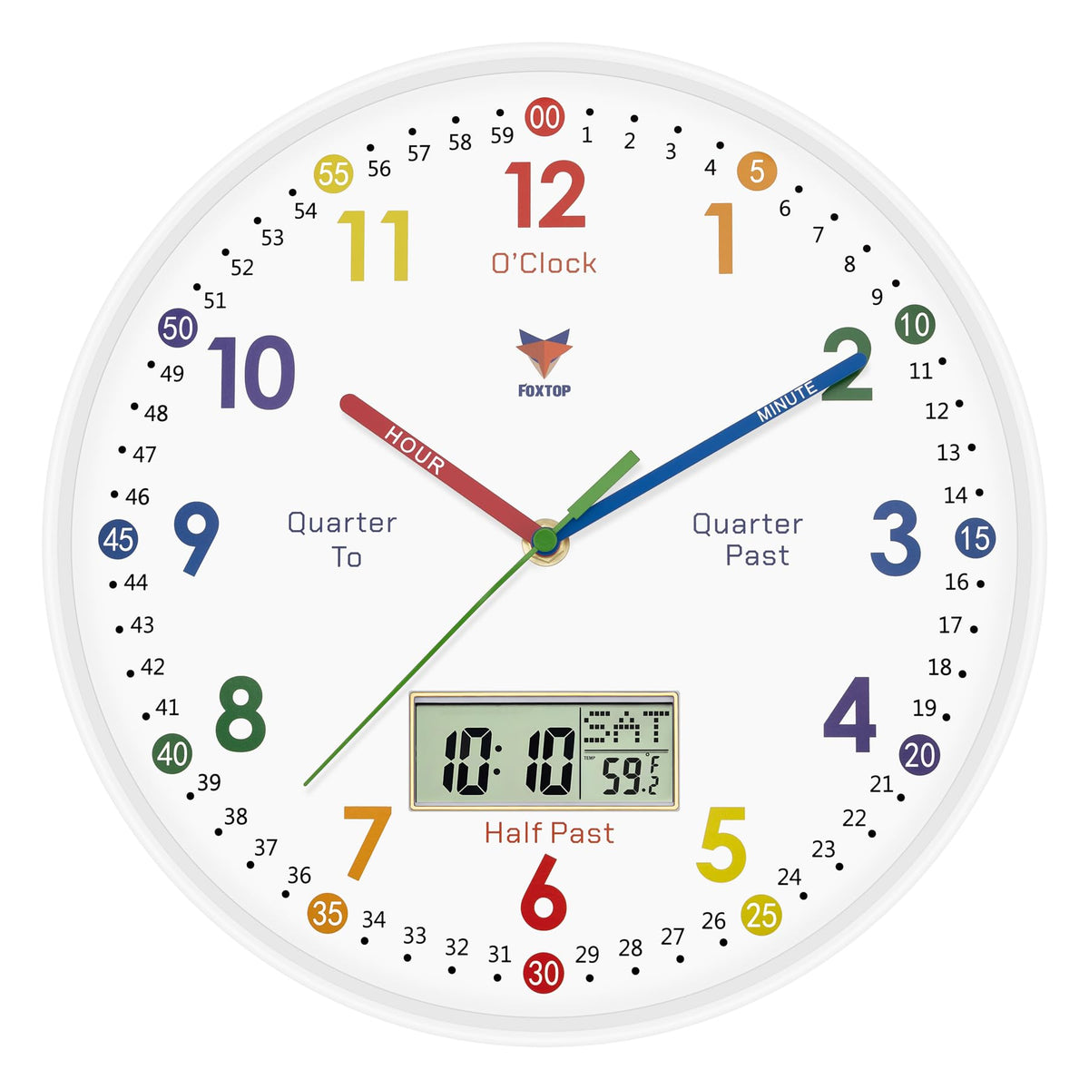 Foxtop face avant avec cadran coloré pour apprentissage rapide