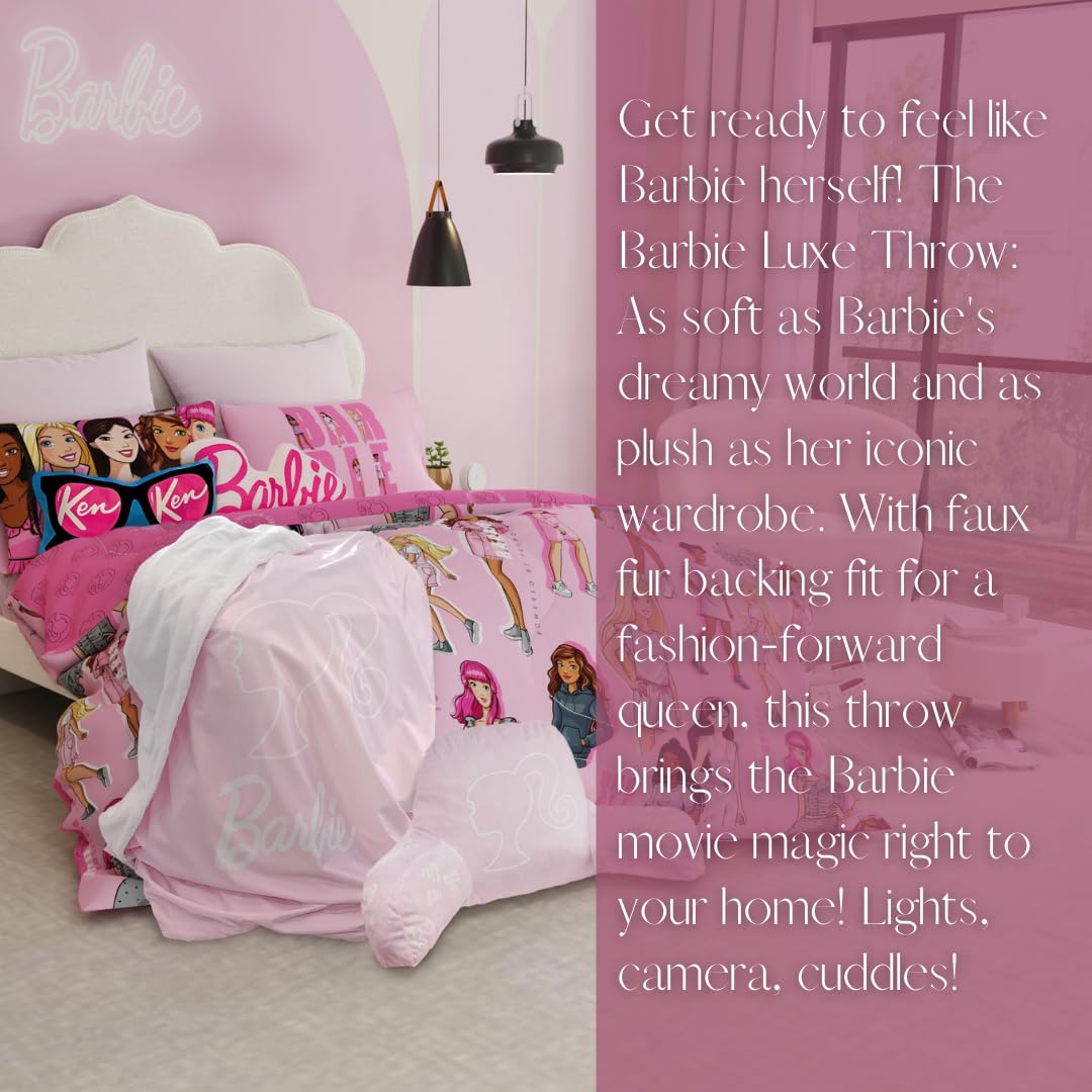 Franco couverture Barbie gros plan fausse fourrure, douceur visible