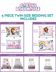 Franco couette réversible dépliée présentant deux designs changeables facilement