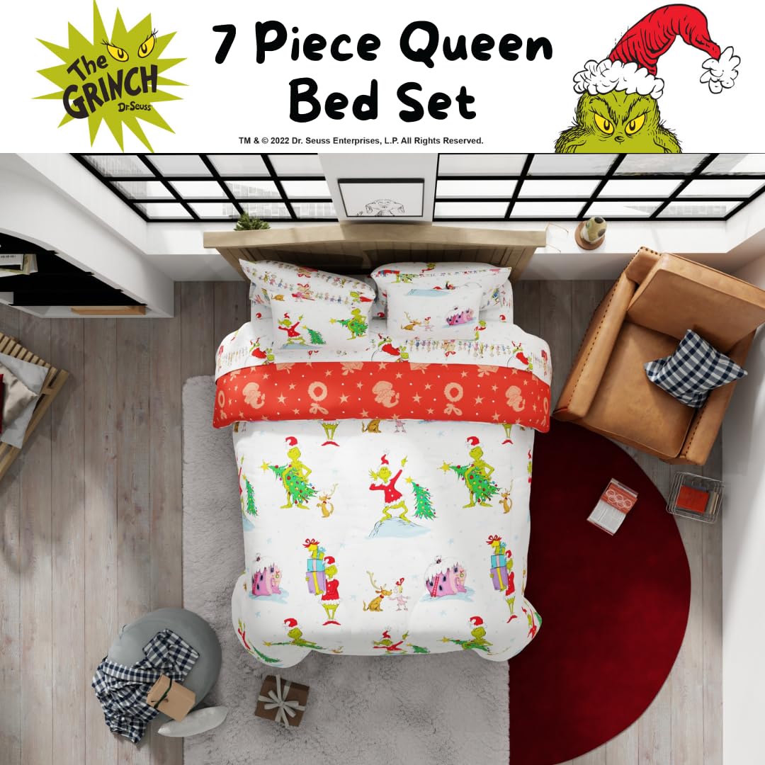Franco Grinch By Dr. Seuss comparaison taille montrant ajustement queen