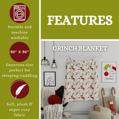 Franco Dr. Seuss The Grinch plaid sur canapé, apporte confort et décoration