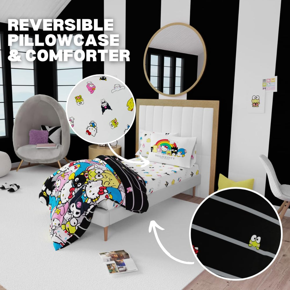 Franco Hello Kitty revers rayures montrant option chic et facile à assortir