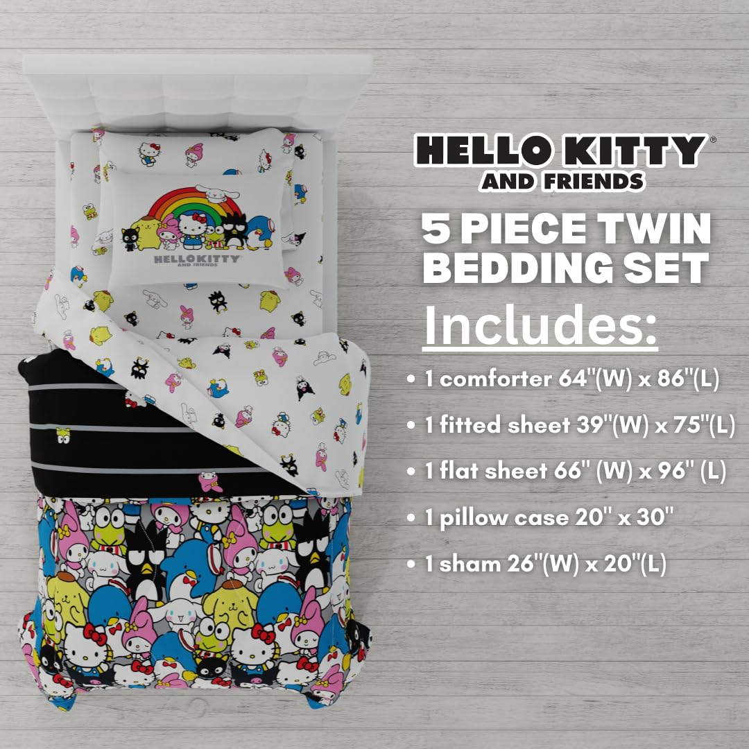 Franco Hello Kitty couette réversible côté motif apportant fantaisie à la chambre