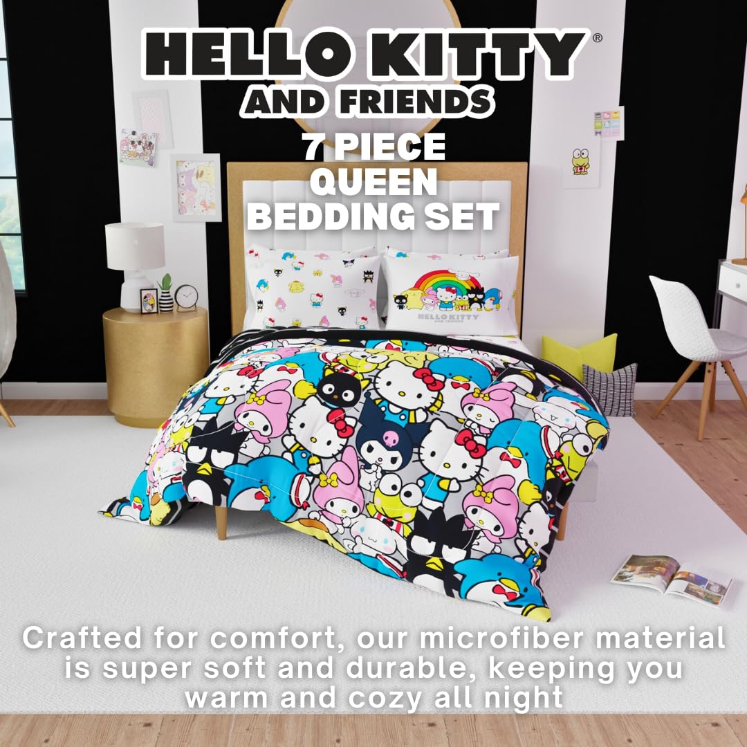 Gros plan de l'impression Hello Kitty Franco montrant les couleurs vives et durables