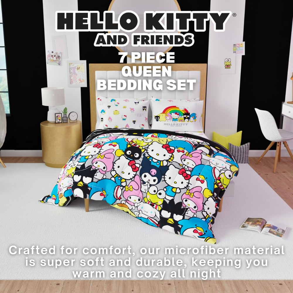 Gros plan de l'impression Hello Kitty Franco montrant les couleurs vives et durables