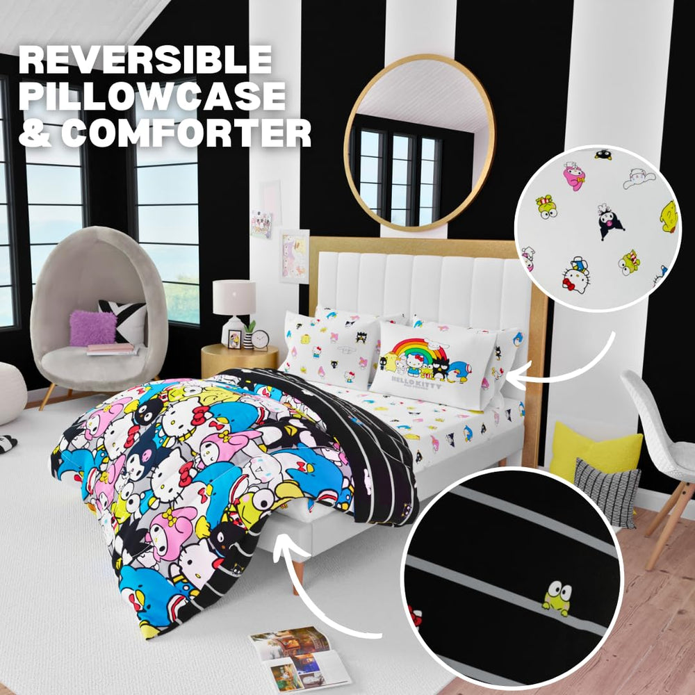 Jeu de draps et taies Franco Hello Kitty coordonnés, pour un ensemble harmonieux