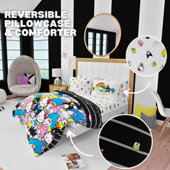 Jeu de draps et taies Franco Hello Kitty coordonnés, pour un ensemble harmonieux